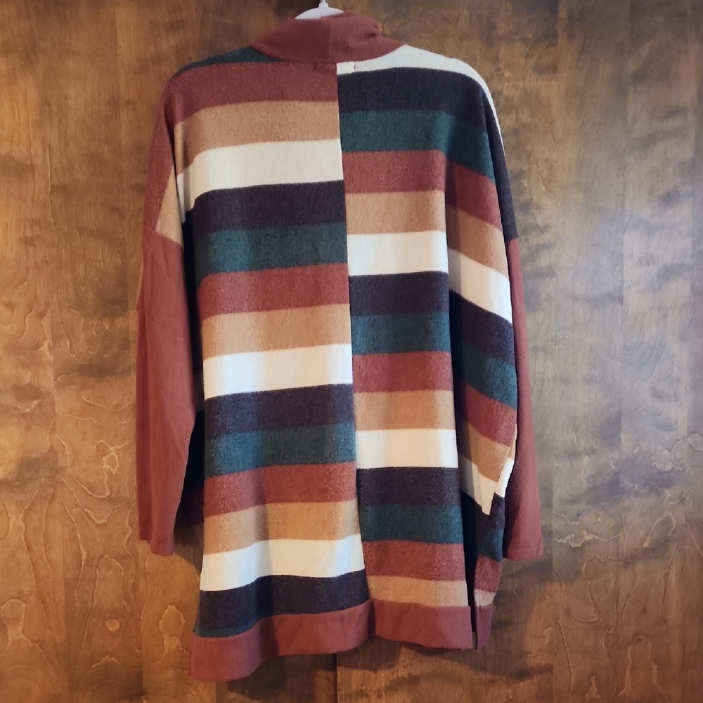 Striped Multicolor Cowl Neck Blouse - Picture 4 of 4